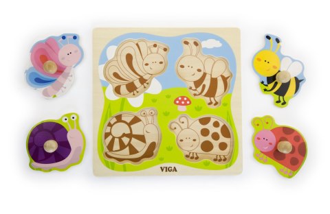 Viga 50131 Puzzle na podkładce - owady Viga 50131 Puzzle na podkładce - owady