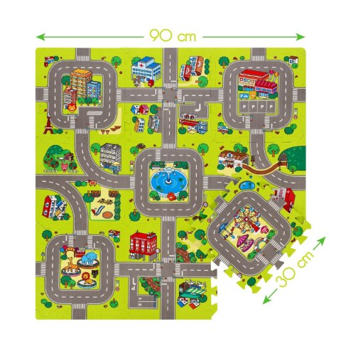 MD02 MATA DZIECIĘCA PUZZLE CARS 9 ELEMENTÓW 90x90CM NILS FUN NILS FUN MD02 MATA DZIECIĘCA PUZZLE CARS 9 ELEMENTÓW 90x90CM NILS FUN NILS FUN