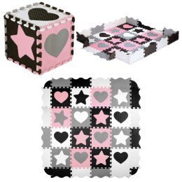 MD03 MATA DZIECIĘCA PUZZLE KOJEC PINK HEARTS 36 ELEMENTÓW 140x140CM NILS FUN NILS FUN