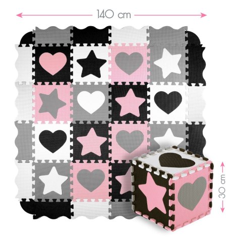 MD03 MATA DZIECIĘCA PUZZLE KOJEC PINK HEARTS 36 ELEMENTÓW 140x140CM NILS FUN NILS FUN MD03 MATA DZIECIĘCA PUZZLE KOJEC PINK HEARTS 36 ELEMENTÓW 140x140CM NILS FUN NILS FUN