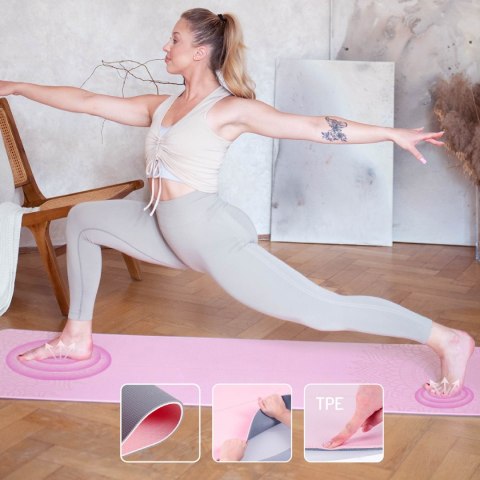ZESTAW DO JOGI HMS MATA TPE LIGHT PINK YM10 + KOSTKA GRAY KJ02 + PASEK SJ01 HMS ZESTAW DO JOGI HMS MATA TPE LIGHT PINK YM10 + KOSTKA GRAY KJ02 + PASEK SJ01 HMS
