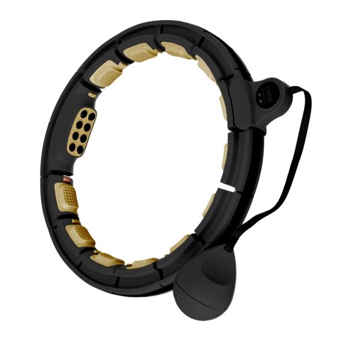 HHM13 NEW HULA HOP BLACK/GOLD Z MAGNESAMI I OBCIĄŻNIKIEM + LICZNIK HMS HMS HHM13 NEW HULA HOP BLACK/GOLD Z MAGNESAMI I OBCIĄŻNIKIEM + LICZNIK HMS HMS