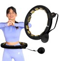 HHM13 NEW HULA HOP BLACK/GOLD Z MAGNESAMI I OBCIĄŻNIKIEM + LICZNIK HMS HMS