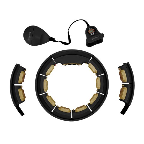 HHM13 NEW HULA HOP BLACK/GOLD Z MAGNESAMI I OBCIĄŻNIKIEM + LICZNIK HMS HMS HHM13 NEW HULA HOP BLACK/GOLD Z MAGNESAMI I OBCIĄŻNIKIEM + LICZNIK HMS HMS