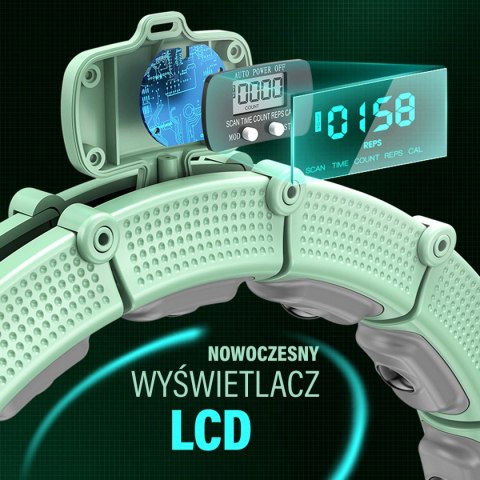 HHM14 HULA HOP GREEN Z MAGNESAMI I OBCIĄŻNIKIEM + LICZNIK HMS HMS HHM14 HULA HOP GREEN Z MAGNESAMI I OBCIĄŻNIKIEM + LICZNIK HMS HMS