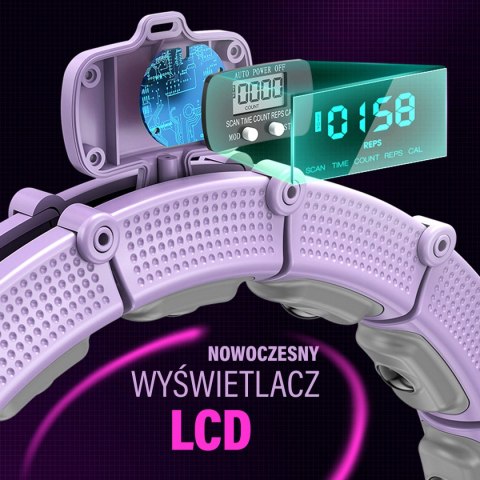 HHM14 HULA HOP VIOLET Z MAGNESAMI I OBCIĄŻNIKIEM + LICZNIK HMS HMS HHM14 HULA HOP VIOLET Z MAGNESAMI I OBCIĄŻNIKIEM + LICZNIK HMS HMS
