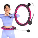 HHM16 HULA HOP BLACK/PINK Z MAGNESAMI I OBCIĄŻNIKIEM + LICZNIK HMS HMS