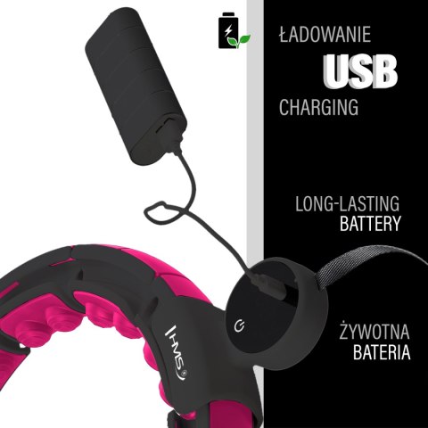 HHM16 HULA HOP BLACK/PINK Z MAGNESAMI I OBCIĄŻNIKIEM + LICZNIK HMS HMS HHM16 HULA HOP BLACK/PINK Z MAGNESAMI I OBCIĄŻNIKIEM + LICZNIK HMS HMS