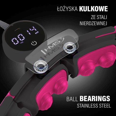 HHM16 HULA HOP BLACK/PINK Z MAGNESAMI I OBCIĄŻNIKIEM + LICZNIK HMS HMS HHM16 HULA HOP BLACK/PINK Z MAGNESAMI I OBCIĄŻNIKIEM + LICZNIK HMS HMS