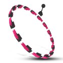 HHM16 HULA HOP BLACK/PINK Z MAGNESAMI I OBCIĄŻNIKIEM + LICZNIK HMS HMS