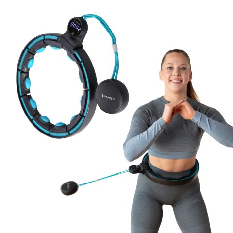 HHM17 HULA HOP BLACK/TURQUOISE Z MAGNESAMI I OBCIĄŻNIKIEM + LICZNIK HMS HMS HHM17 HULA HOP BLACK/TURQUOISE Z MAGNESAMI I OBCIĄŻNIKIEM + LICZNIK HMS HMS