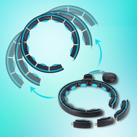 HHM17 HULA HOP BLACK/TURQUOISE Z MAGNESAMI I OBCIĄŻNIKIEM + LICZNIK HMS HMS HHM17 HULA HOP BLACK/TURQUOISE Z MAGNESAMI I OBCIĄŻNIKIEM + LICZNIK HMS HMS