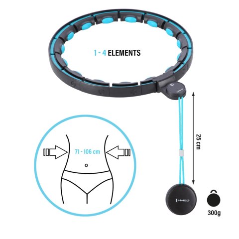 HHM17 HULA HOP BLACK/TURQUOISE Z MAGNESAMI I OBCIĄŻNIKIEM + LICZNIK HMS HMS HHM17 HULA HOP BLACK/TURQUOISE Z MAGNESAMI I OBCIĄŻNIKIEM + LICZNIK HMS HMS