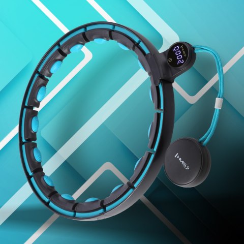 HHM17 HULA HOP BLACK/TURQUOISE Z MAGNESAMI I OBCIĄŻNIKIEM + LICZNIK HMS HMS HHM17 HULA HOP BLACK/TURQUOISE Z MAGNESAMI I OBCIĄŻNIKIEM + LICZNIK HMS HMS