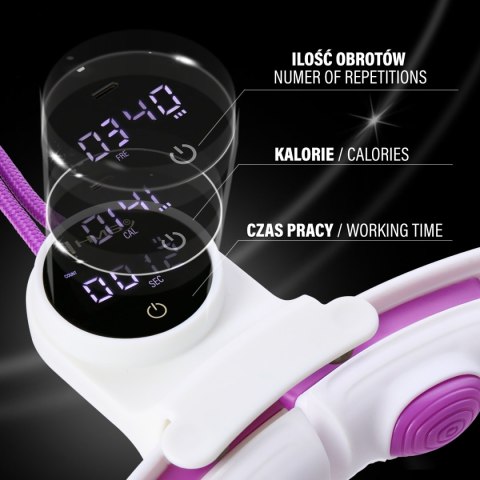 HHM17 HULA HOP WHITE/VIOLET Z MAGNESAMI I OBCIĄŻNIKIEM + LICZNIK HMS HMS HHM17 HULA HOP WHITE/VIOLET Z MAGNESAMI I OBCIĄŻNIKIEM + LICZNIK HMS HMS