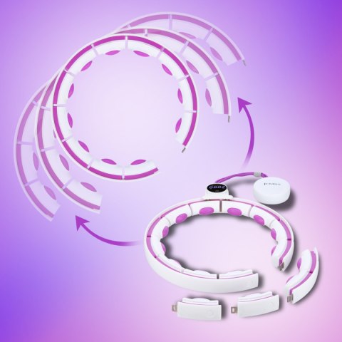 HHM17 HULA HOP WHITE/VIOLET Z MAGNESAMI I OBCIĄŻNIKIEM + LICZNIK HMS HMS HHM17 HULA HOP WHITE/VIOLET Z MAGNESAMI I OBCIĄŻNIKIEM + LICZNIK HMS HMS