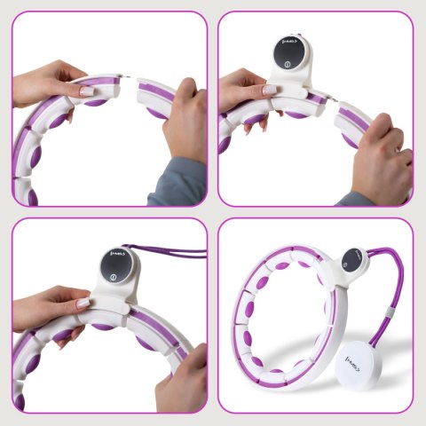 HHM17 HULA HOP WHITE/VIOLET Z MAGNESAMI I OBCIĄŻNIKIEM + LICZNIK HMS HMS HHM17 HULA HOP WHITE/VIOLET Z MAGNESAMI I OBCIĄŻNIKIEM + LICZNIK HMS HMS