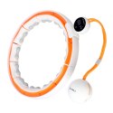 HHM21 HULA HOP WHITE/ORANGE Z MAGNESAMI, WYPUSTKAMI TPE I OBCIĄŻNIKIEM + LICZNIK HMS HMS