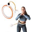 HHM21 HULA HOP WHITE/ORANGE Z MAGNESAMI, WYPUSTKAMI TPE I OBCIĄŻNIKIEM + LICZNIK HMS HMS