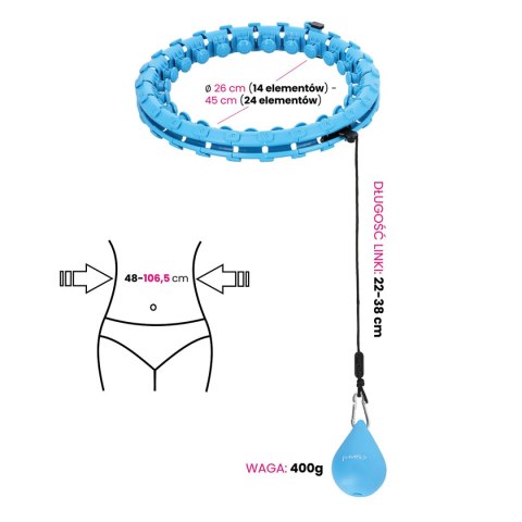 HHW01 HULA HOP BLUE Z WYPUSTKAMI I OBCIĄŻNIKIEM HMS HMS HHW01 HULA HOP BLUE Z WYPUSTKAMI I OBCIĄŻNIKIEM HMS HMS