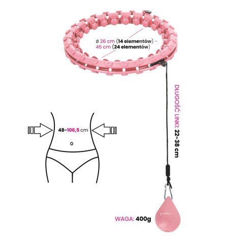 HHW01 HULA HOP PINK Z WYPUSTKAMI I OBCIĄŻNIKIEM HMS HMS HHW01 HULA HOP PINK Z WYPUSTKAMI I OBCIĄŻNIKIEM HMS HMS