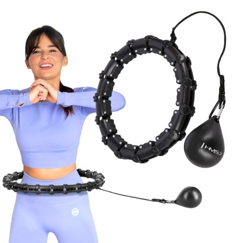 HHW02 HULA HOP BLACK Z WYPUSTKAMI I OBCIĄŻNIKIEM HMS HMS HHW02 HULA HOP BLACK Z WYPUSTKAMI I OBCIĄŻNIKIEM HMS HMS