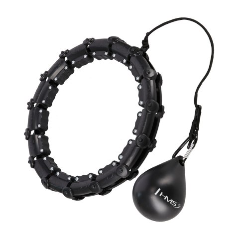 HHW11 PLUS SIZE HULA HOP BLACK Z WYPUSTKAMI I OBCIĄŻNIKIEM HMS HMS HHW11 PLUS SIZE HULA HOP BLACK Z WYPUSTKAMI I OBCIĄŻNIKIEM HMS HMS