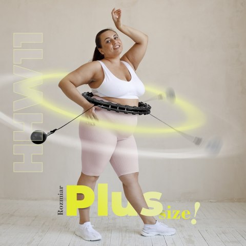 HHW11 PLUS SIZE HULA HOP BLACK Z WYPUSTKAMI I OBCIĄŻNIKIEM HMS HMS HHW11 PLUS SIZE HULA HOP BLACK Z WYPUSTKAMI I OBCIĄŻNIKIEM HMS HMS