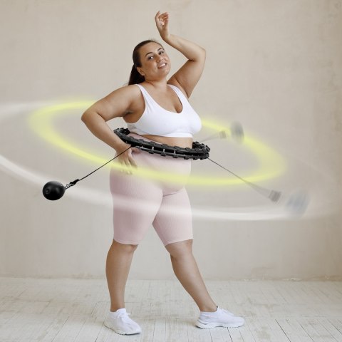 HHW11 PLUS SIZE HULA HOP BLACK Z WYPUSTKAMI I OBCIĄŻNIKIEM HMS HMS HHW11 PLUS SIZE HULA HOP BLACK Z WYPUSTKAMI I OBCIĄŻNIKIEM HMS HMS
