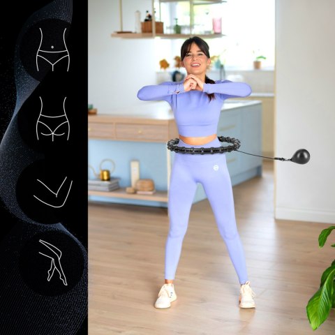 HHW11 PLUS SIZE HULA HOP BLACK Z WYPUSTKAMI I OBCIĄŻNIKIEM HMS HMS HHW11 PLUS SIZE HULA HOP BLACK Z WYPUSTKAMI I OBCIĄŻNIKIEM HMS HMS