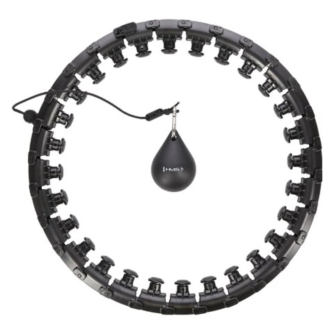 HHW12 PLUS SIZE HULA HOP BLACK Z WYPUSTKAMI I OBCIĄŻNIKIEM HMS HMS HHW12 PLUS SIZE HULA HOP BLACK Z WYPUSTKAMI I OBCIĄŻNIKIEM HMS HMS