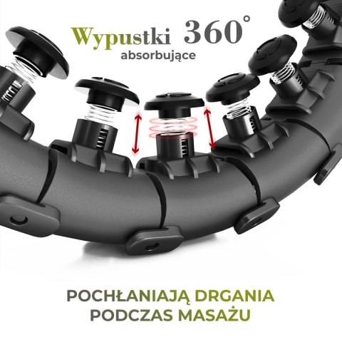 HHW12 PLUS SIZE HULA HOP BLACK Z WYPUSTKAMI I OBCIĄŻNIKIEM HMS HMS HHW12 PLUS SIZE HULA HOP BLACK Z WYPUSTKAMI I OBCIĄŻNIKIEM HMS HMS