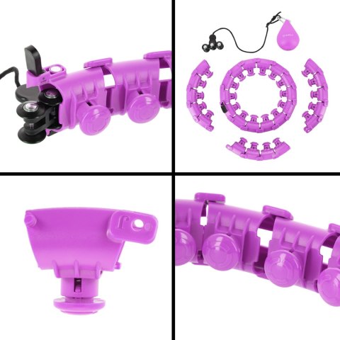 HHW12 PLUS SIZE HULA HOP VIOLET Z WYPUSTKAMI I OBCIĄŻNIKIEM HMS HMS HHW12 PLUS SIZE HULA HOP VIOLET Z WYPUSTKAMI I OBCIĄŻNIKIEM HMS HMS