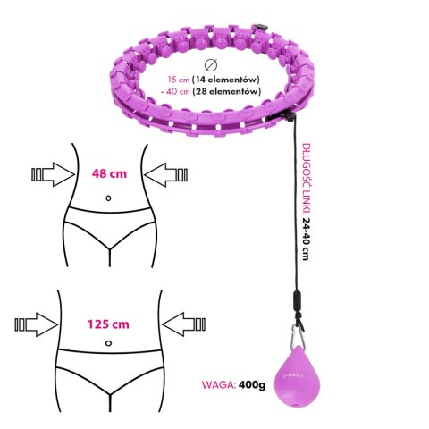 HHW12 PLUS SIZE HULA HOP VIOLET Z WYPUSTKAMI I OBCIĄŻNIKIEM HMS HMS HHW12 PLUS SIZE HULA HOP VIOLET Z WYPUSTKAMI I OBCIĄŻNIKIEM HMS HMS