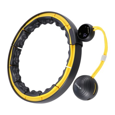 HHM21 HULA HOP BLACK/YELLOW Z MAGNESAMI, WYPUSTKAMI TPE I OBCIĄŻNIKIEM + LICZNIK HMS HMS HHM21 HULA HOP BLACK/YELLOW Z MAGNESAMI, WYPUSTKAMI TPE I OBCIĄŻNIKIEM + LICZNIK HMS HMS