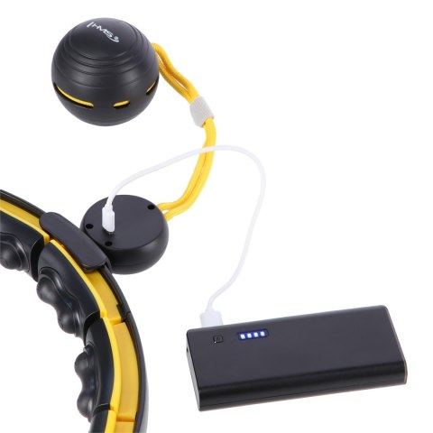 HHM21 HULA HOP BLACK/YELLOW Z MAGNESAMI, WYPUSTKAMI TPE I OBCIĄŻNIKIEM + LICZNIK HMS HMS HHM21 HULA HOP BLACK/YELLOW Z MAGNESAMI, WYPUSTKAMI TPE I OBCIĄŻNIKIEM + LICZNIK HMS HMS