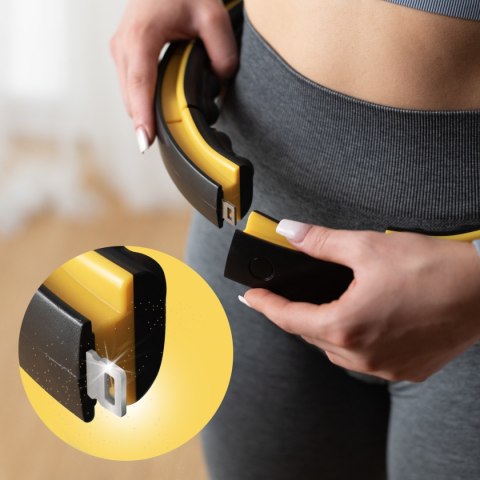 HHM21 HULA HOP BLACK/YELLOW Z MAGNESAMI, WYPUSTKAMI TPE I OBCIĄŻNIKIEM + LICZNIK HMS HMS HHM21 HULA HOP BLACK/YELLOW Z MAGNESAMI, WYPUSTKAMI TPE I OBCIĄŻNIKIEM + LICZNIK HMS HMS