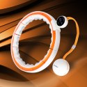 HHM21 HULA HOP WHITE/ORANGE Z MAGNESAMI, WYPUSTKAMI TPE I OBCIĄŻNIKIEM + LICZNIK HMS HMS