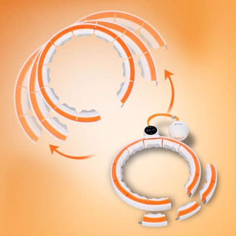 HHM21 HULA HOP WHITE/ORANGE Z MAGNESAMI, WYPUSTKAMI TPE I OBCIĄŻNIKIEM + LICZNIK HMS HMS HHM21 HULA HOP WHITE/ORANGE Z MAGNESAMI, WYPUSTKAMI TPE I OBCIĄŻNIKIEM + LICZNIK HMS HMS