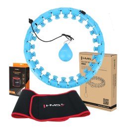 ZESTAW HULA HOP HHW01 BLUE Z WYPUSTKAMI I OBCIĄŻNIKIEM HMS + PAS BR163 RED HMS