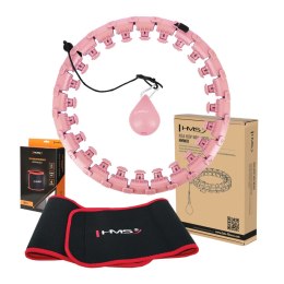 ZESTAW HULA HOP HHW01 PINK Z WYPUSTKAMI I OBCIĄŻNIKIEM HMS + PAS BR163 RED HMS