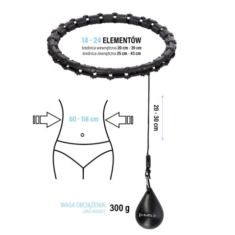 ZESTAW HULA HOP HHW02 BLACK Z WYPUSTKAMI I OBCIĄŻNIKIEM HMS + PAS BR163 RED HMS ZESTAW HULA HOP HHW02 BLACK Z WYPUSTKAMI I OBCIĄŻNIKIEM HMS + PAS BR163 RED HMS