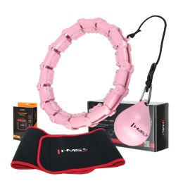 ZESTAW HULA HOP HHW02 LIGHT PINK Z WYPUSTKAMI I OBCIĄŻNIKIEM HMS + PAS BR163 RED HMS