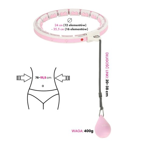 ZESTAW HULA HOP HHW06 PINK Z PIŁKĄ GRAWITACYJNĄ I LICZNIKIEM HMS + PAS BR163 BLACK HMS ZESTAW HULA HOP HHW06 PINK Z PIŁKĄ GRAWITACYJNĄ I LICZNIKIEM HMS + PAS BR163 BLACK HMS