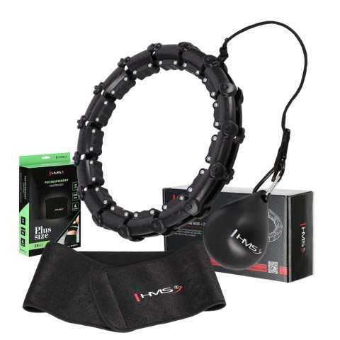 ZESTAW HULA HOP HHW11 BLACK Z WYPUSTKAMI I OBCIĄŻNIKIEM + PAS BR163 BLACK PLUS SIZE HMS HMS ZESTAW HULA HOP HHW11 BLACK Z WYPUSTKAMI I OBCIĄŻNIKIEM + PAS BR163 BLACK PLUS SIZE HMS HMS