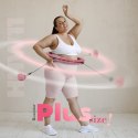 ZESTAW HULA HOP HHW11 LIGHT PINK Z WYPUSTKAMI I OBCIĄŻNIKIEM + PAS BR163 BLACK PLUS SIZE HMS HMS