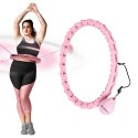 ZESTAW HULA HOP HHW11 LIGHT PINK Z WYPUSTKAMI I OBCIĄŻNIKIEM + PAS BR163 BLACK PLUS SIZE HMS HMS