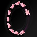 ZESTAW HULA HOP HHW11 LIGHT PINK Z WYPUSTKAMI I OBCIĄŻNIKIEM + PAS BR163 BLACK PLUS SIZE HMS HMS