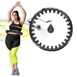 ZESTAW HULA HOP HHW12 BLACK Z WYPUSTKAMI I OBCIĄŻNIKIEM HMS + PAS BR163 BLACK PLUS SIZE HMS