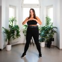 ZESTAW HULA HOP HHW12 BLACK Z WYPUSTKAMI I OBCIĄŻNIKIEM HMS + PAS BR163 BLACK PLUS SIZE HMS